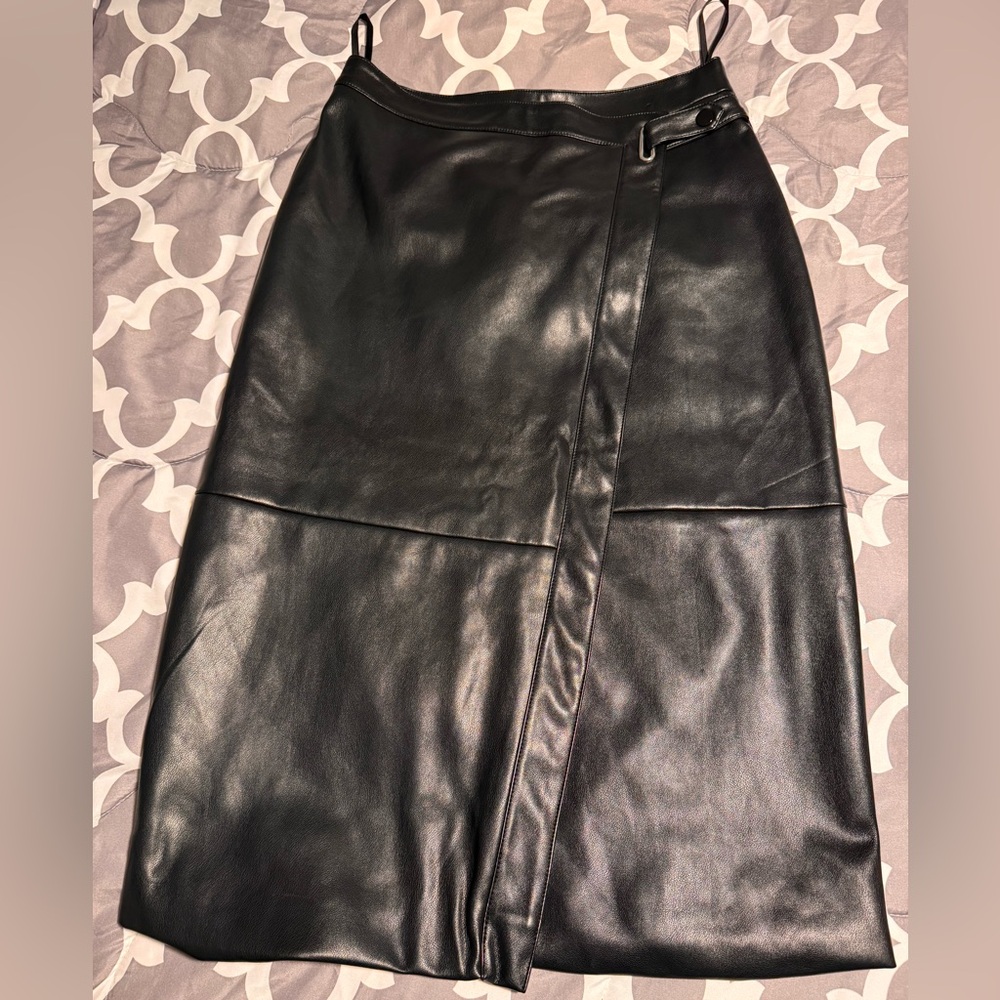 Bagatelle Black A-Line Faux Leather Skirt